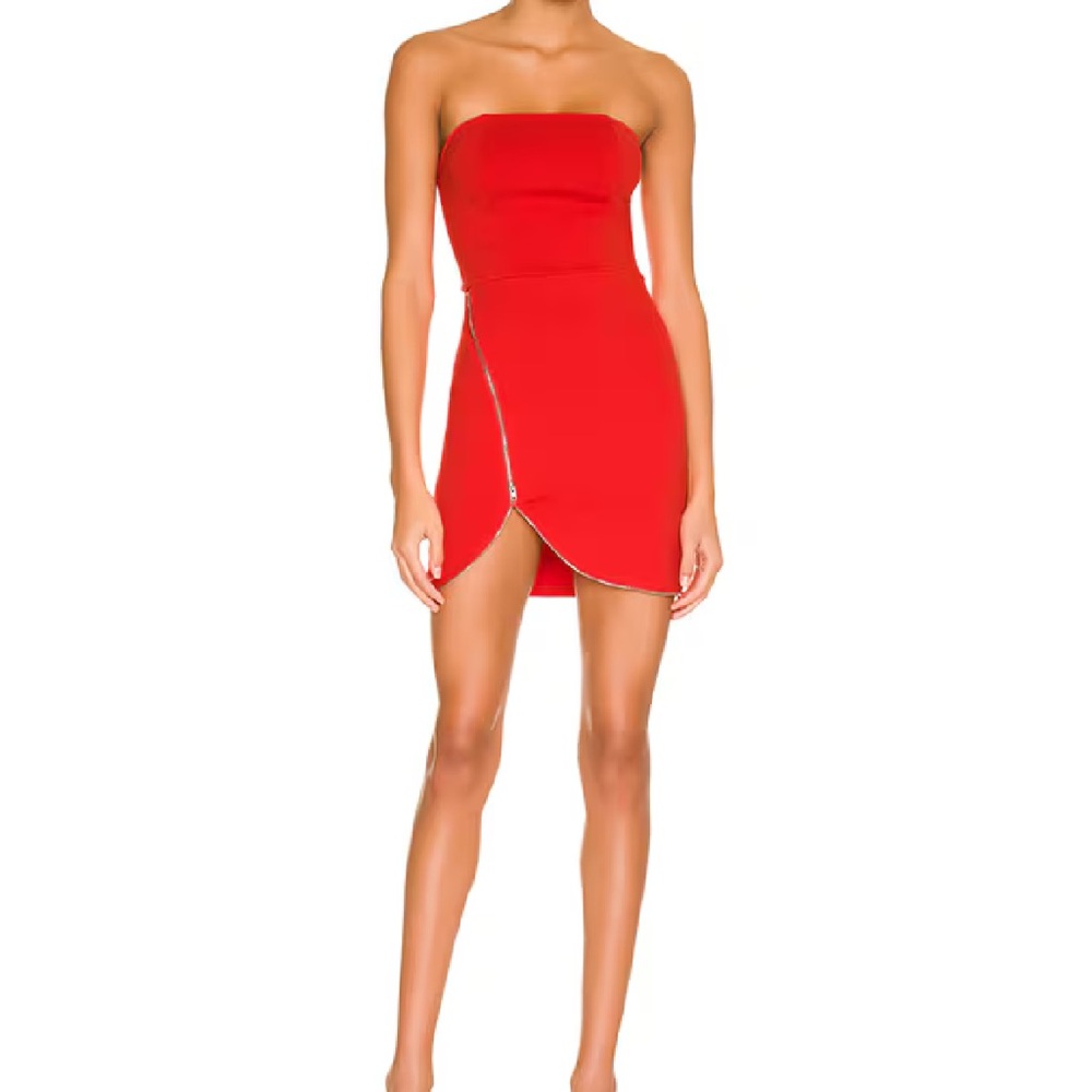 Super down Revolve Nylah front zip dress xs